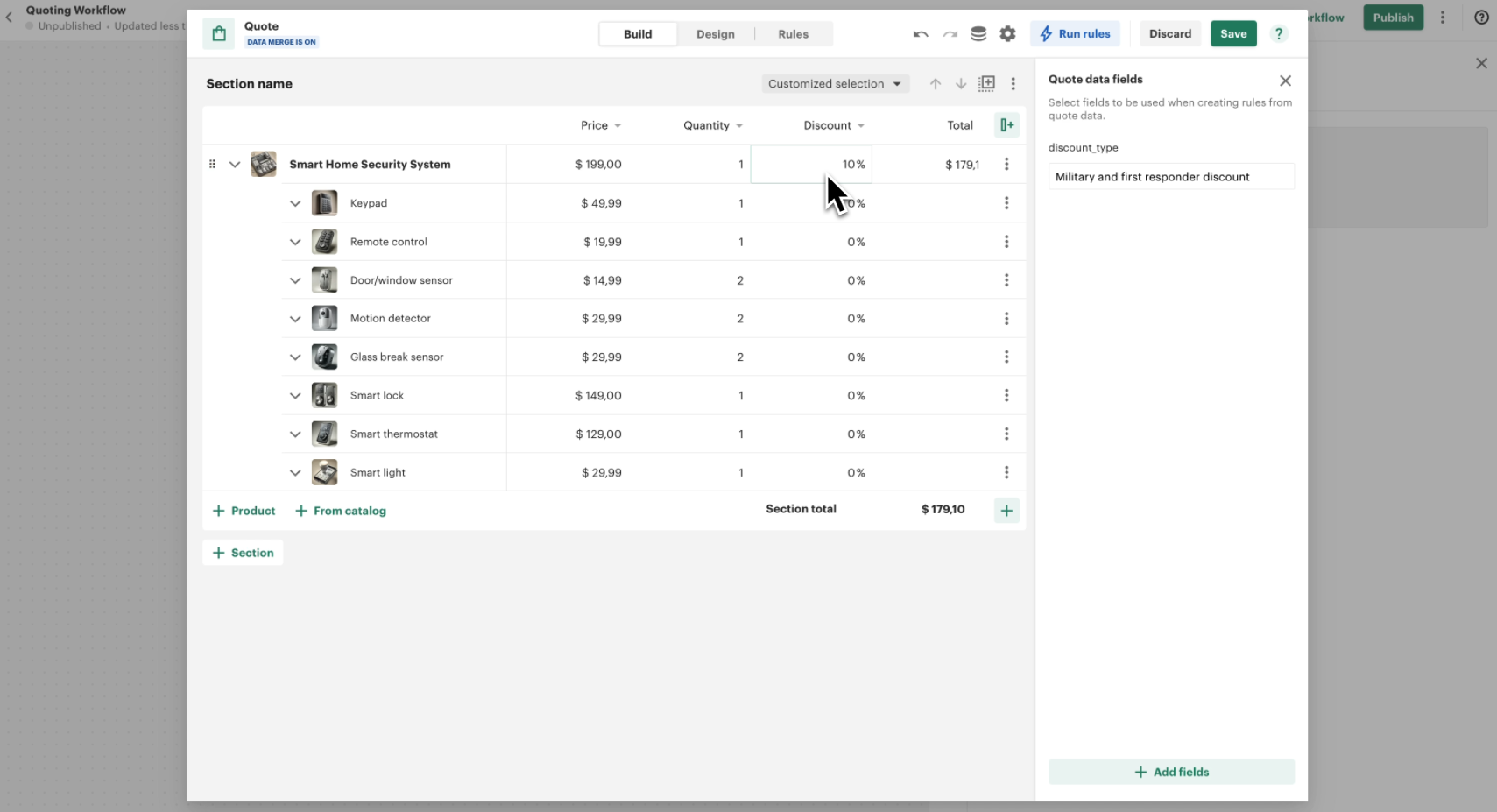 Specify Discount Type to Test the Rule
